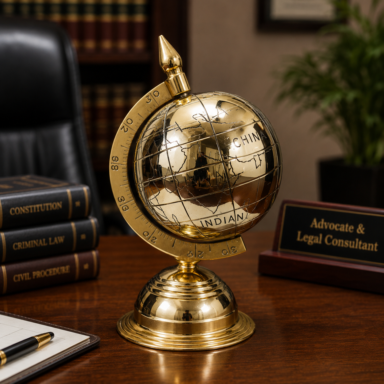 Brass World Globe – Premium Tabletop Decorative Globe