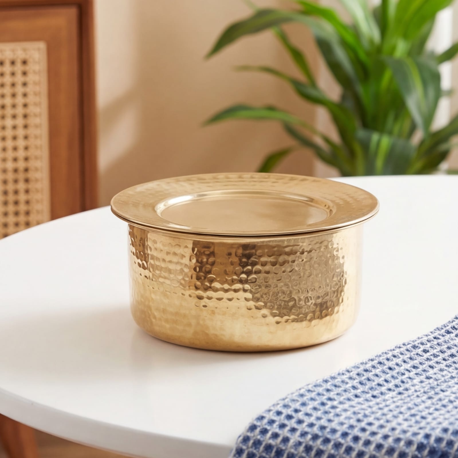Brass Patila - Set of 3 with Lid