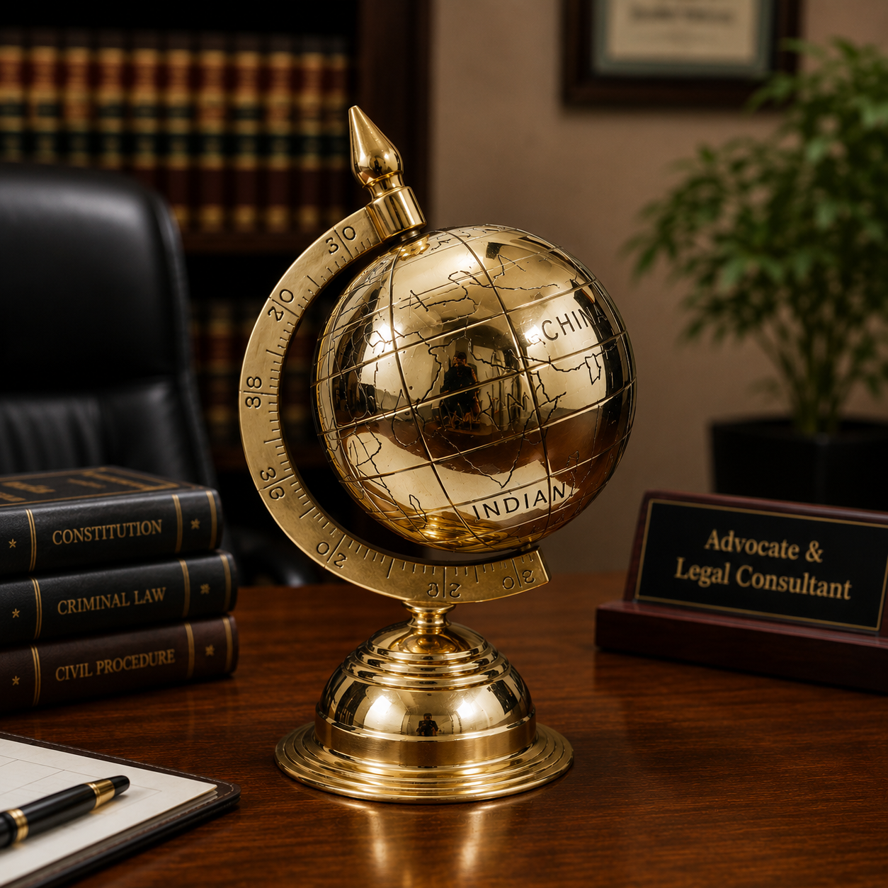 Brass World Globe – Premium Tabletop Decorative Globe