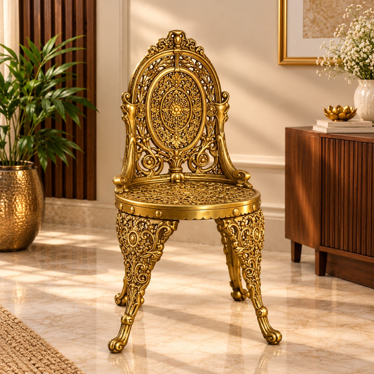 Antique Gold Ornate Royal Chair