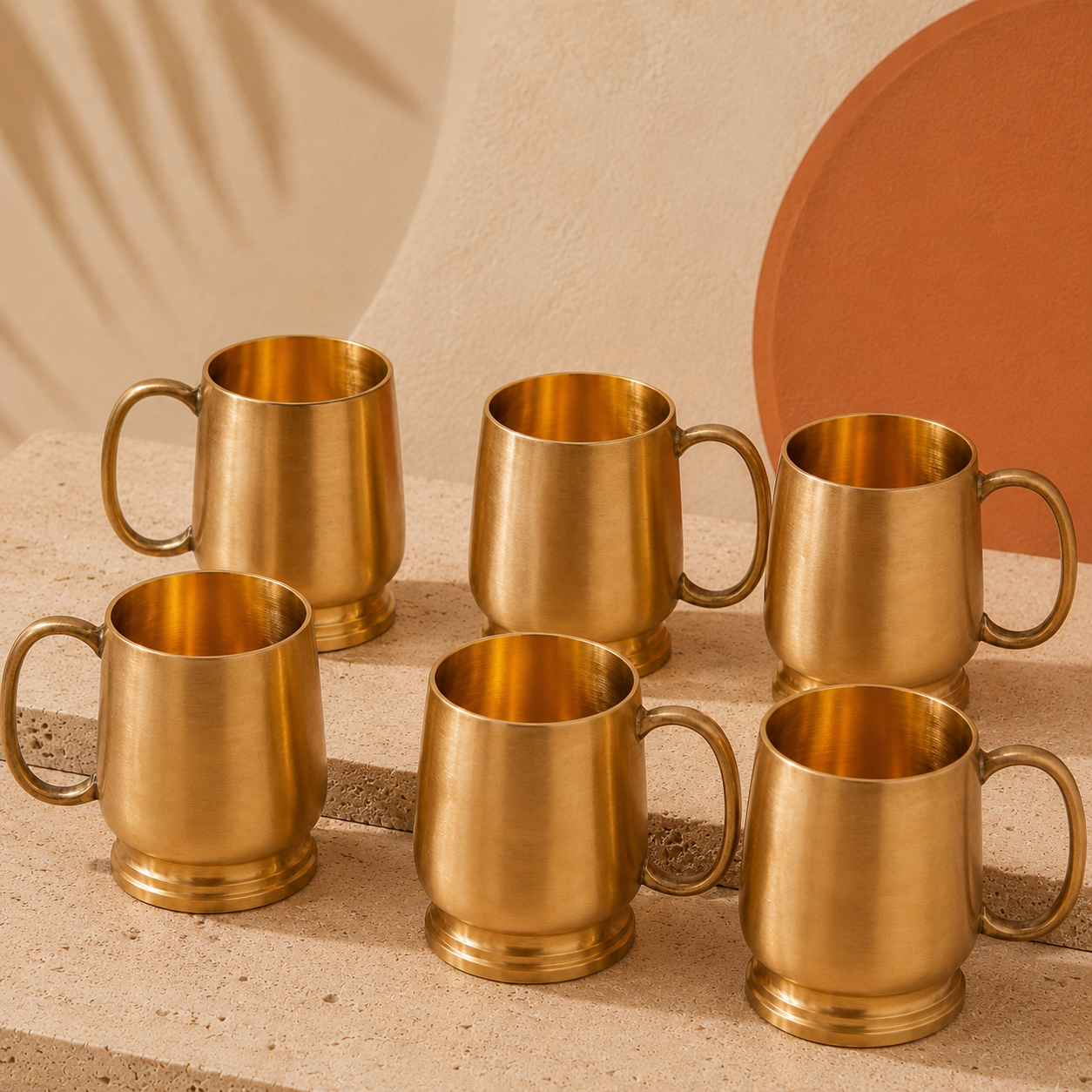 Brass Oreo Coffee Mug Set of 6 - 350 ml