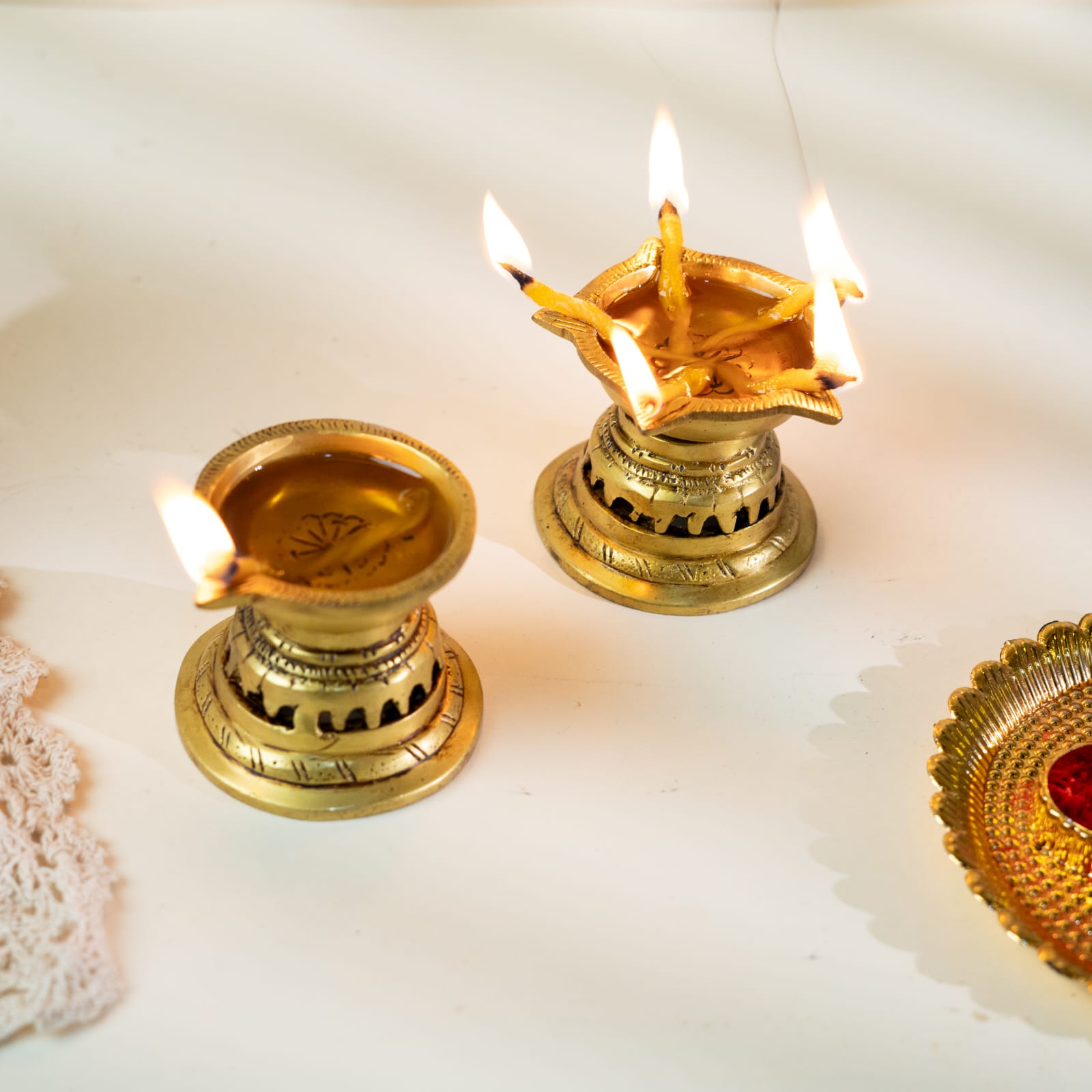 Brass Traditional Diya set