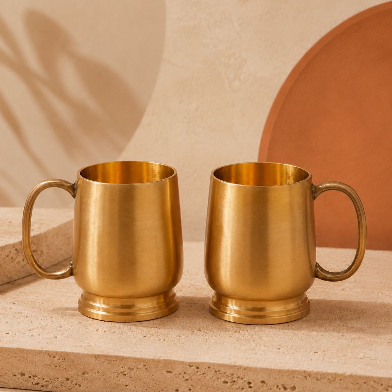 Brass Oreo Coffee Mug Set of 2 - 350 ml
