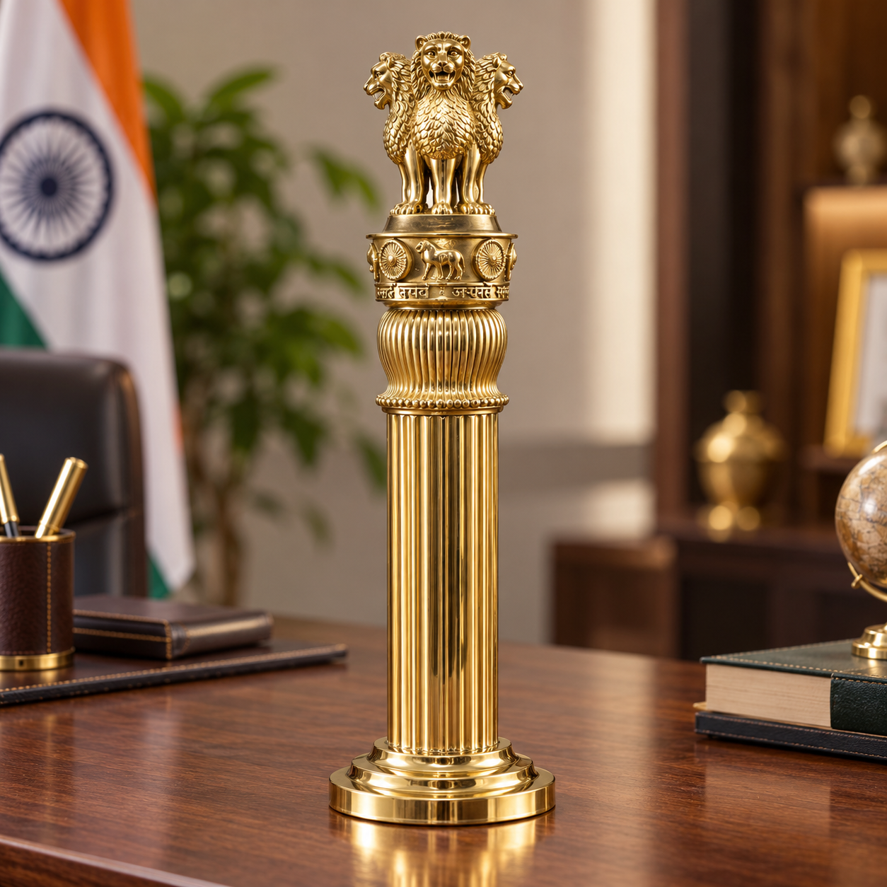 Brass Premium Ashoka Pillar with Gift Box