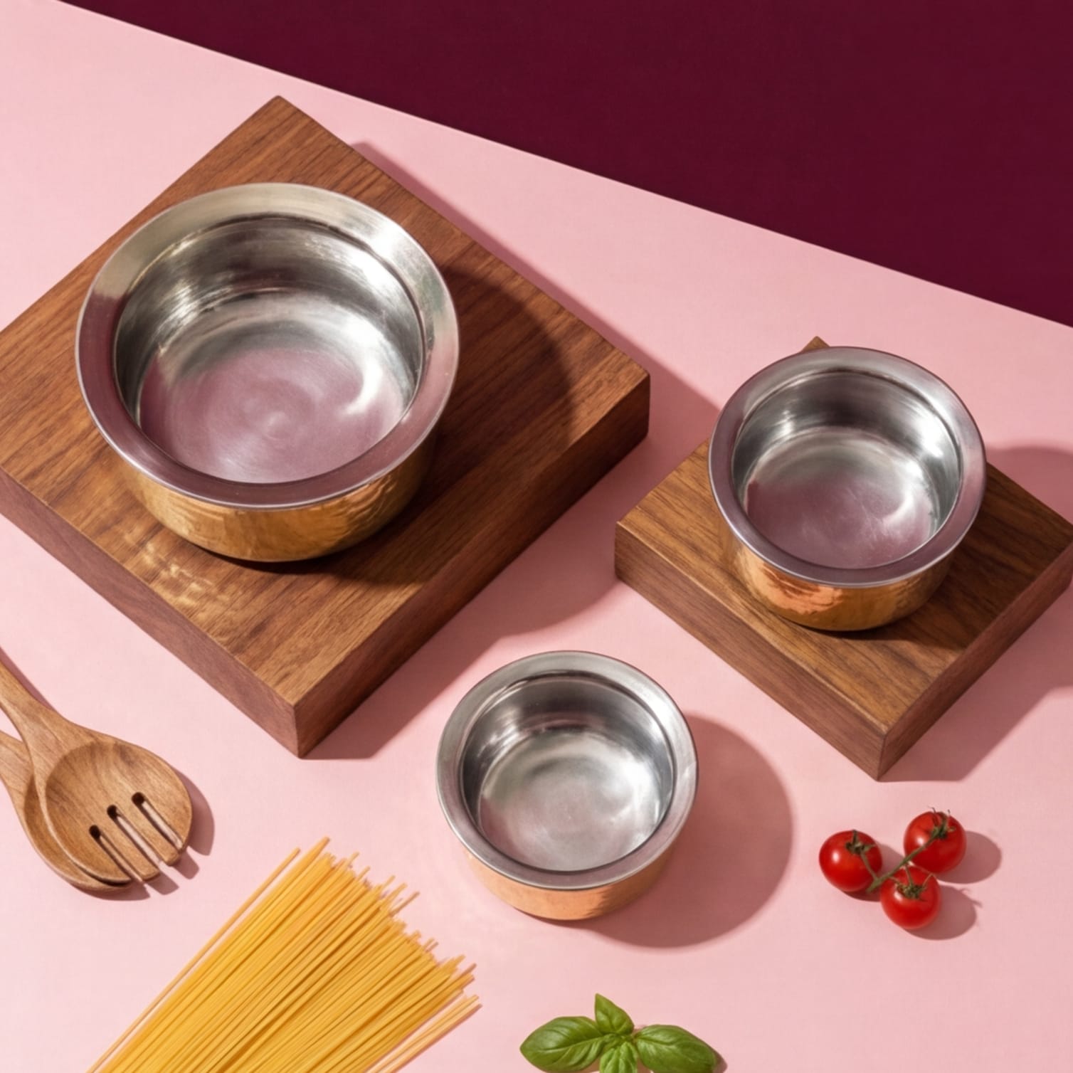 Brass Patila - Set of 3 with Lid