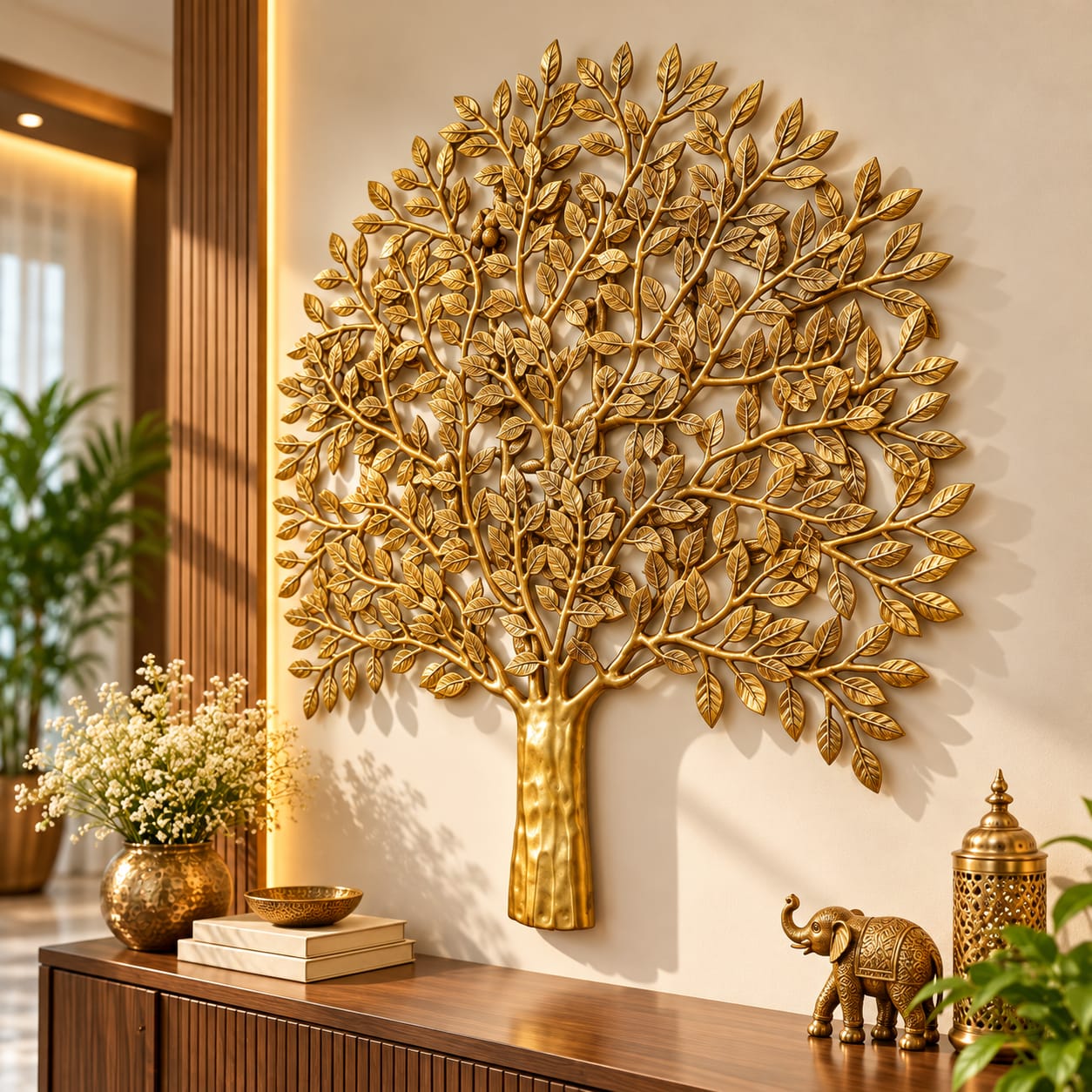 Golden Tree of Life Wall Sculpture- 23 inch