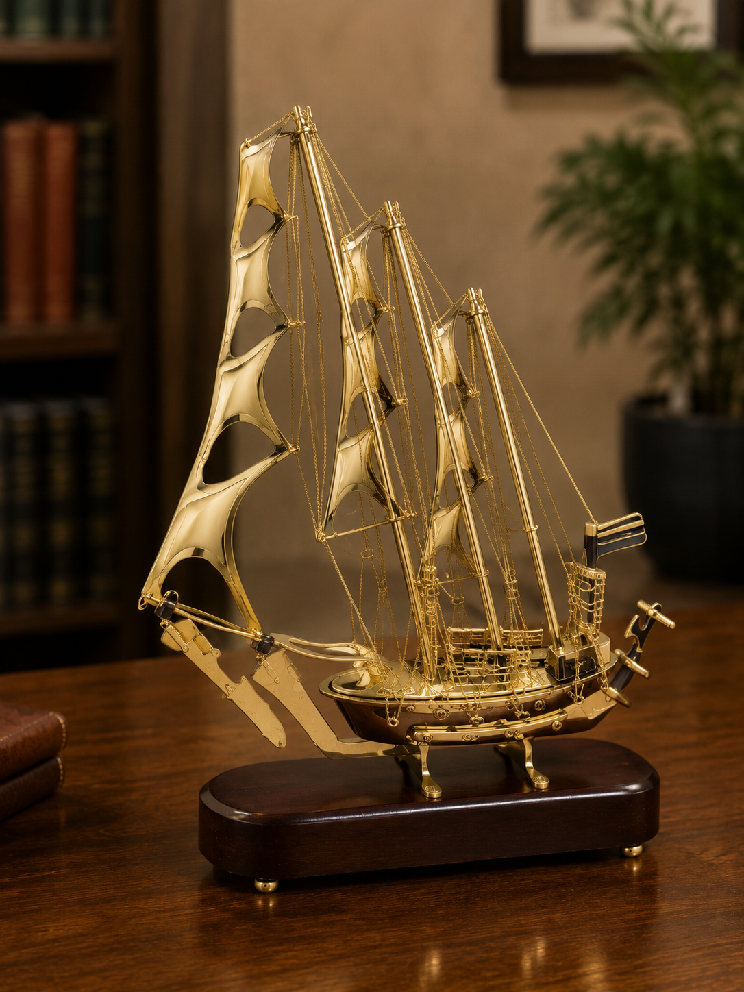 Brass Sailing Ship Decorative Showpiece