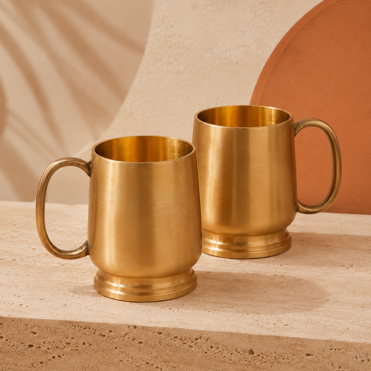 Brass Oreo Coffee Mug Set of 2 - 350 ml