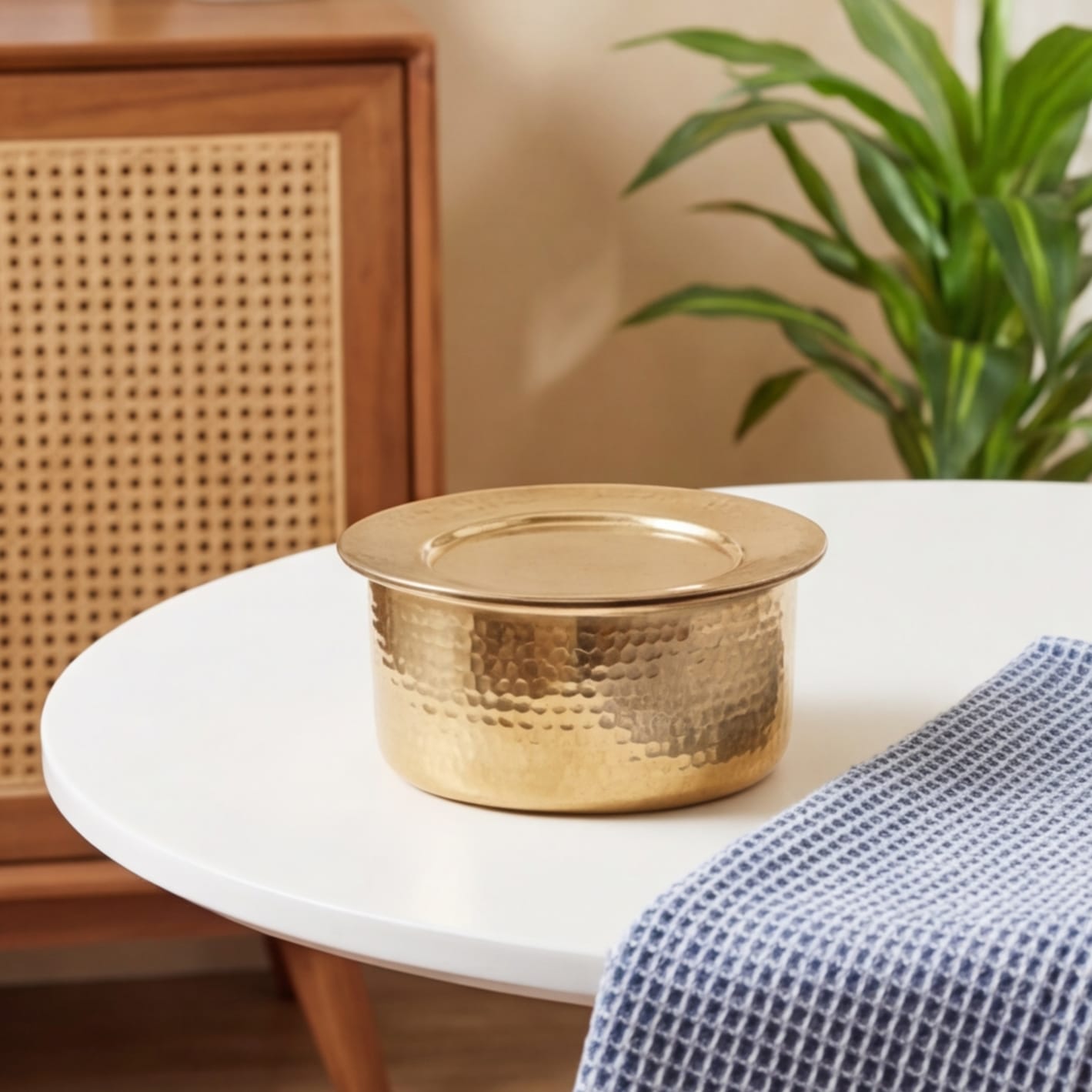 Brass Patila - Set of 3 with Lid