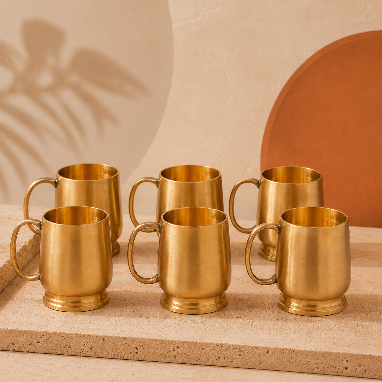 Brass Oreo Coffee Mug Set of 6 - 350 ml