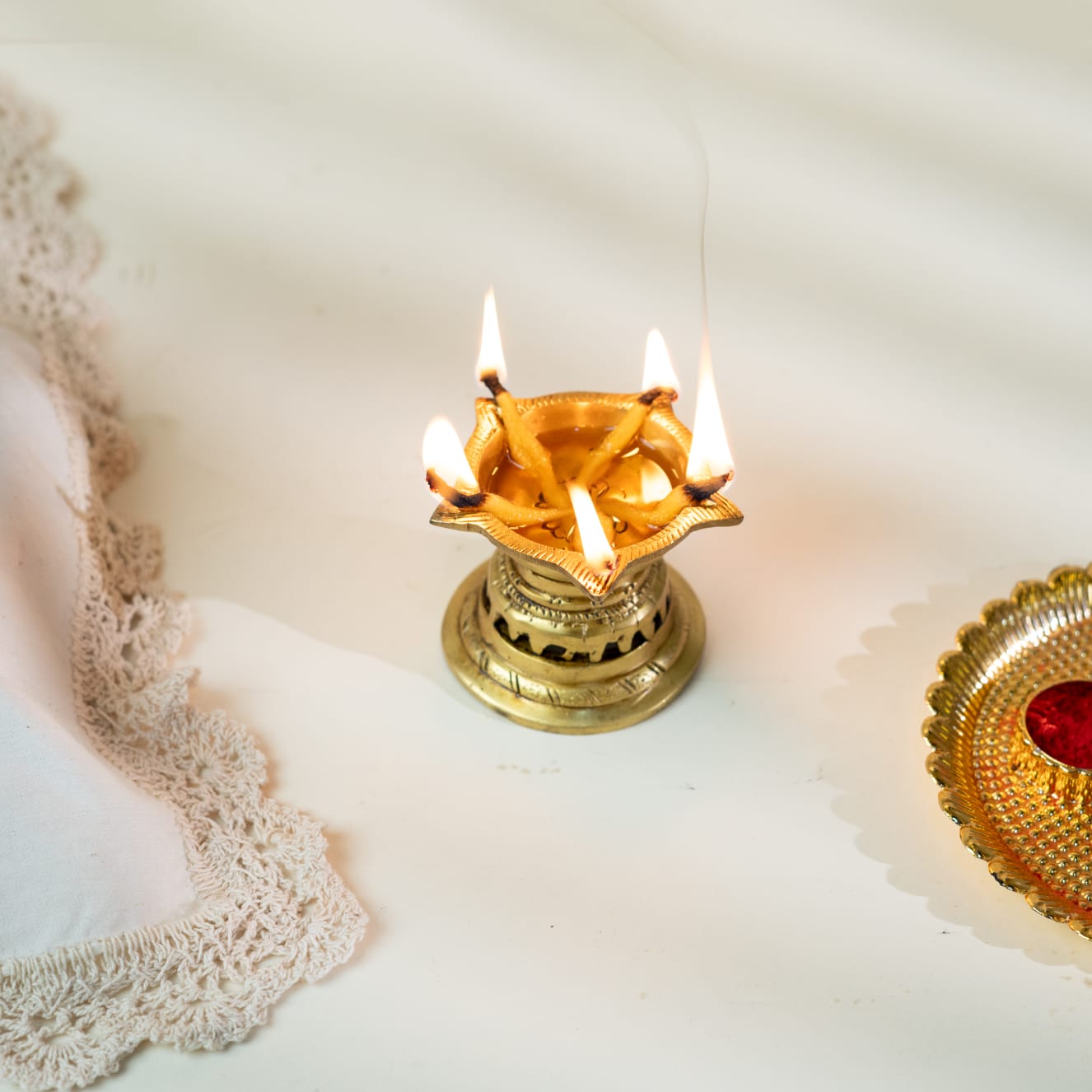 Brass Traditional Diya set